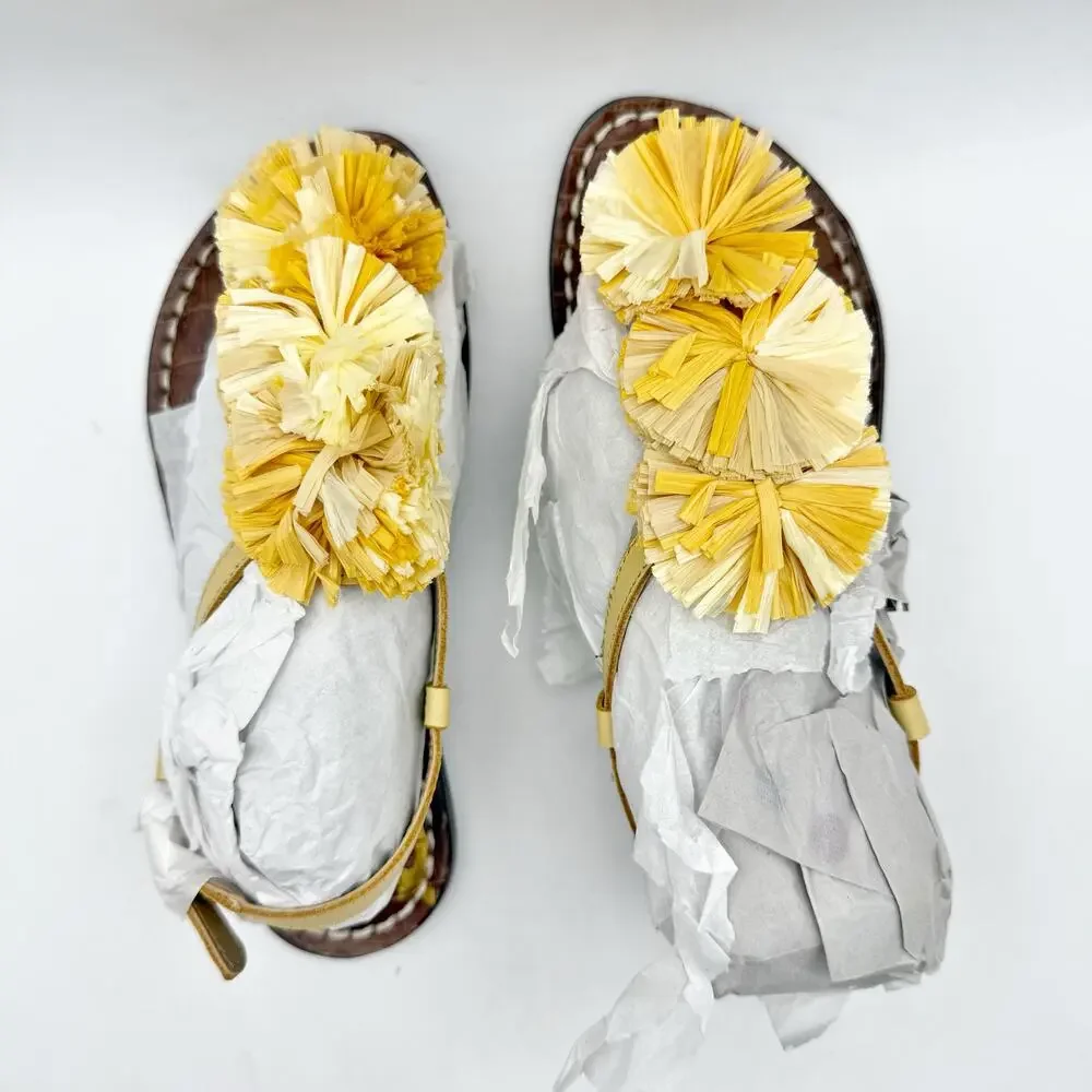 Sam Edelman Girls Gillie Mini Sandals US 1 M EU 32 Yellow Leather NIB
